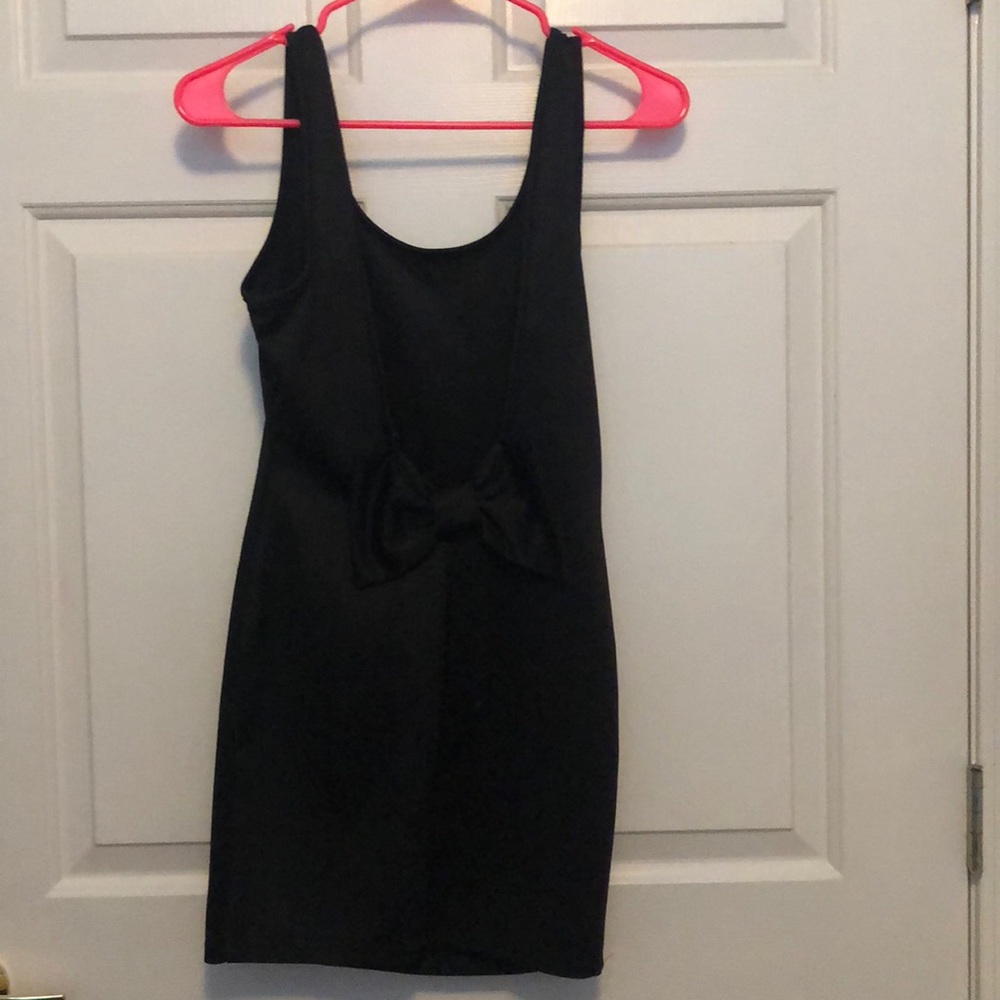 Low Back Bodycon Dress with Bow